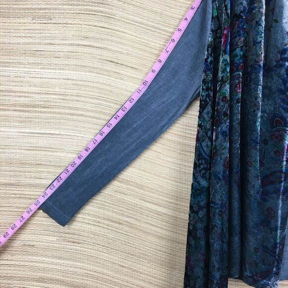 Johnny Was Velvet Teal Drape Open Front Sweater Cardigan In Team Size XS - Picture 13 of 13